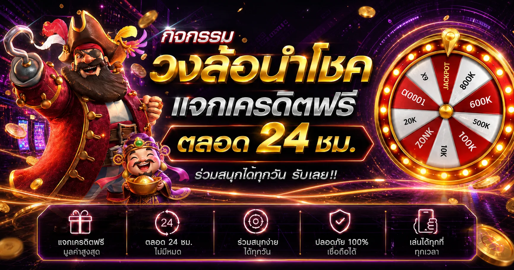 กิจกรรมวงล้อนำโชคและตัวละคร PG Soft ของ BGCLUB
